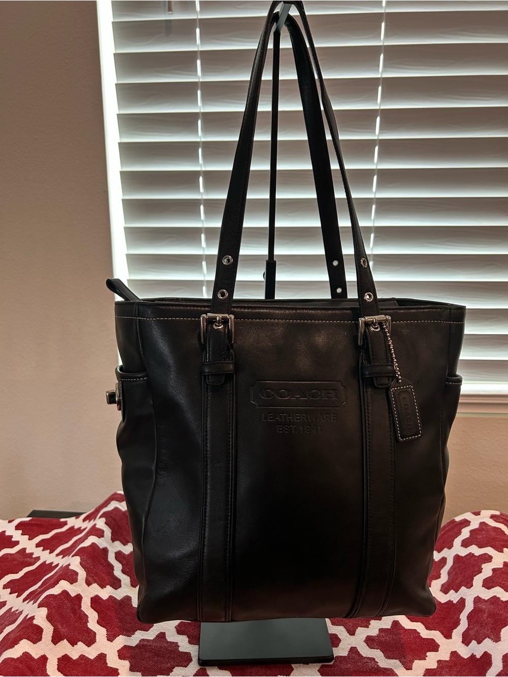 Vintage Coach Leatherware Black Hamptons Tote 8E92